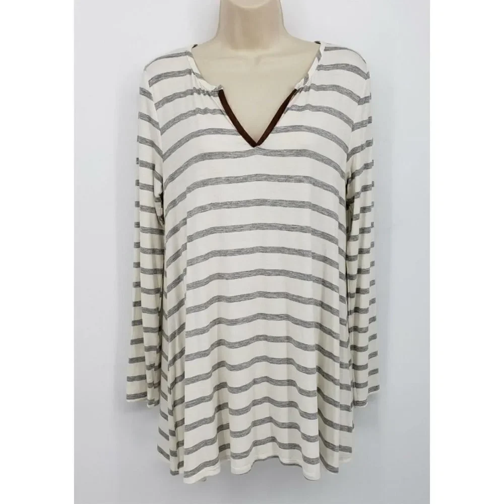 Infinity Raine Tunic Blouse Loose Pullover Long Sleeves